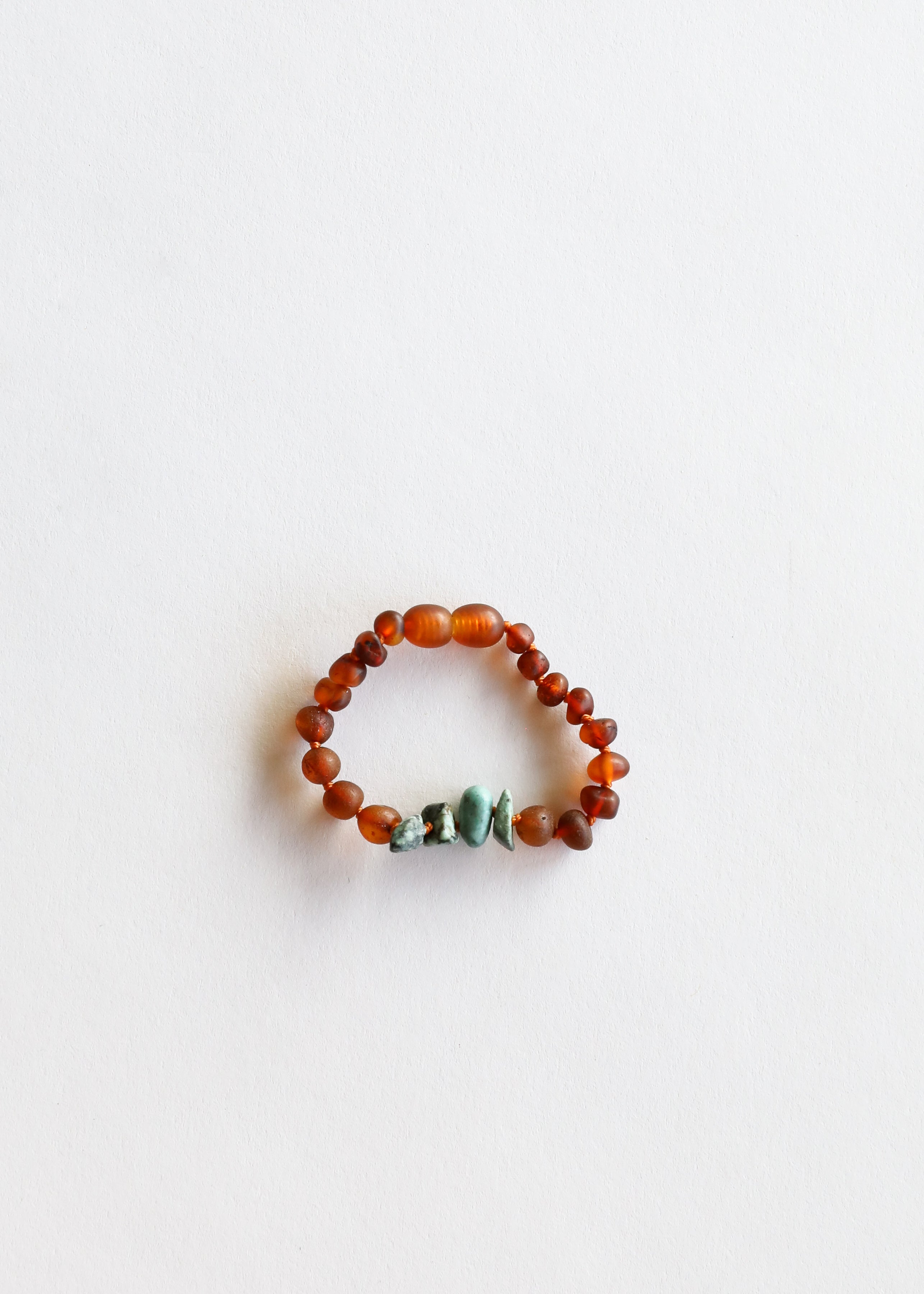 CanyonLeaf Raw Cognac Baltic Amber + Raw Turquoise Jasper || Anklet or Bracelet — main product shot
