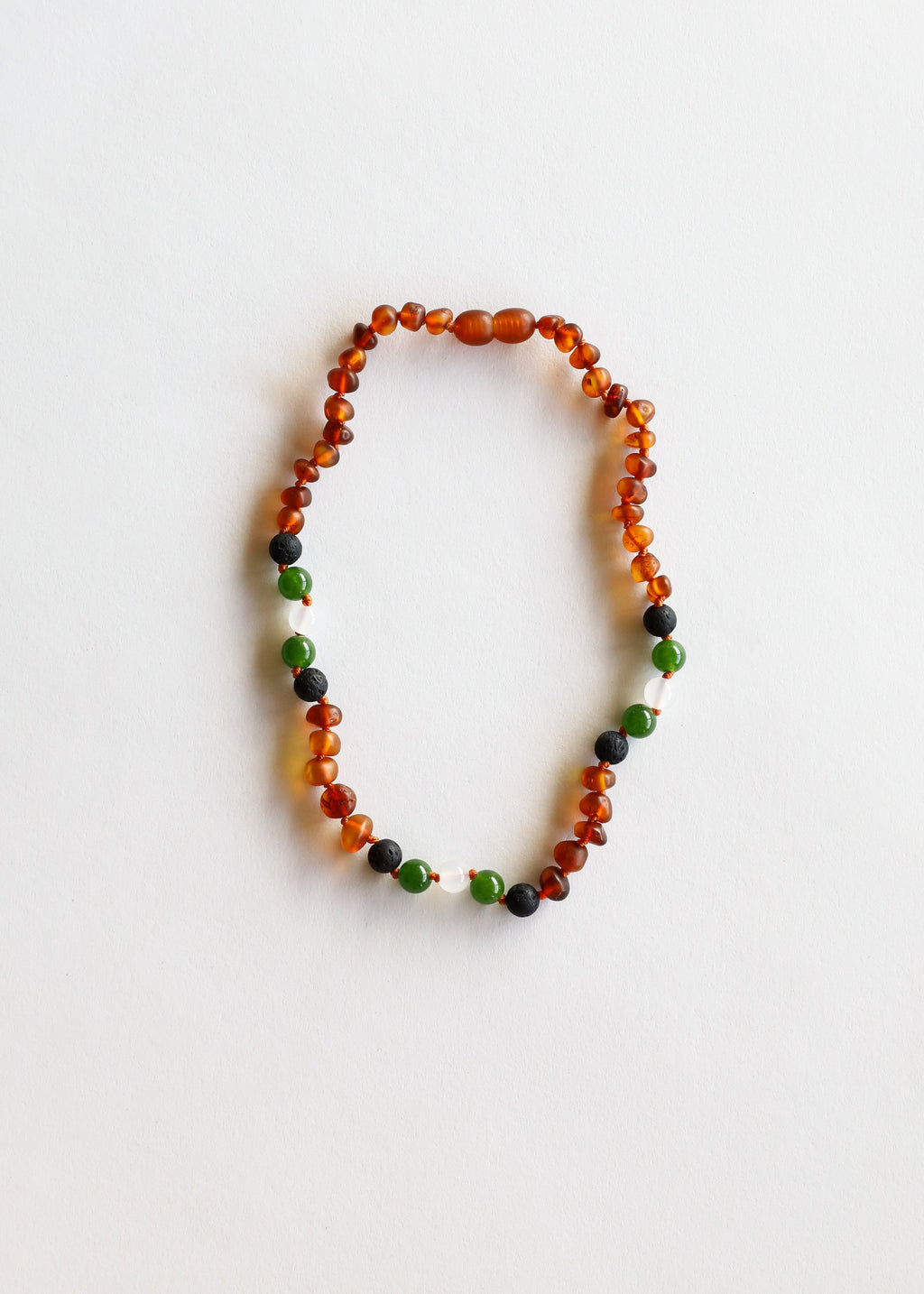 CanyonLeaf Raw Cognac Baltic Amber || Lava + Jade + Agate || Necklace — main product shot
