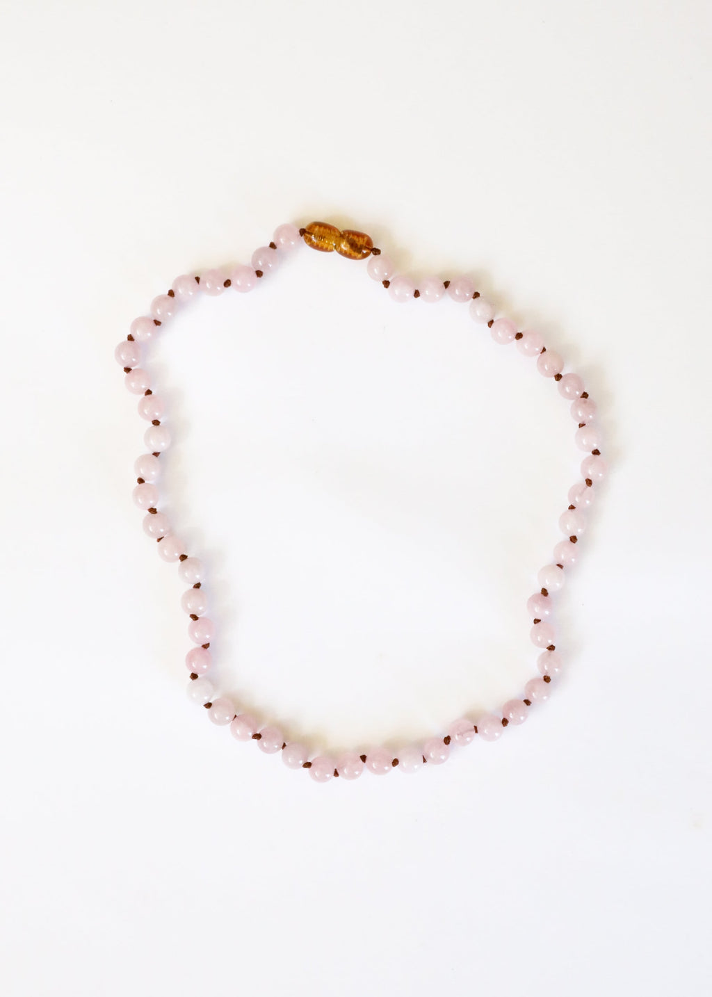 CanyonLeaf Pure Gemstone + Natural Rose Quartz || Beaded Necklace — CanyonLeaf branding close-up