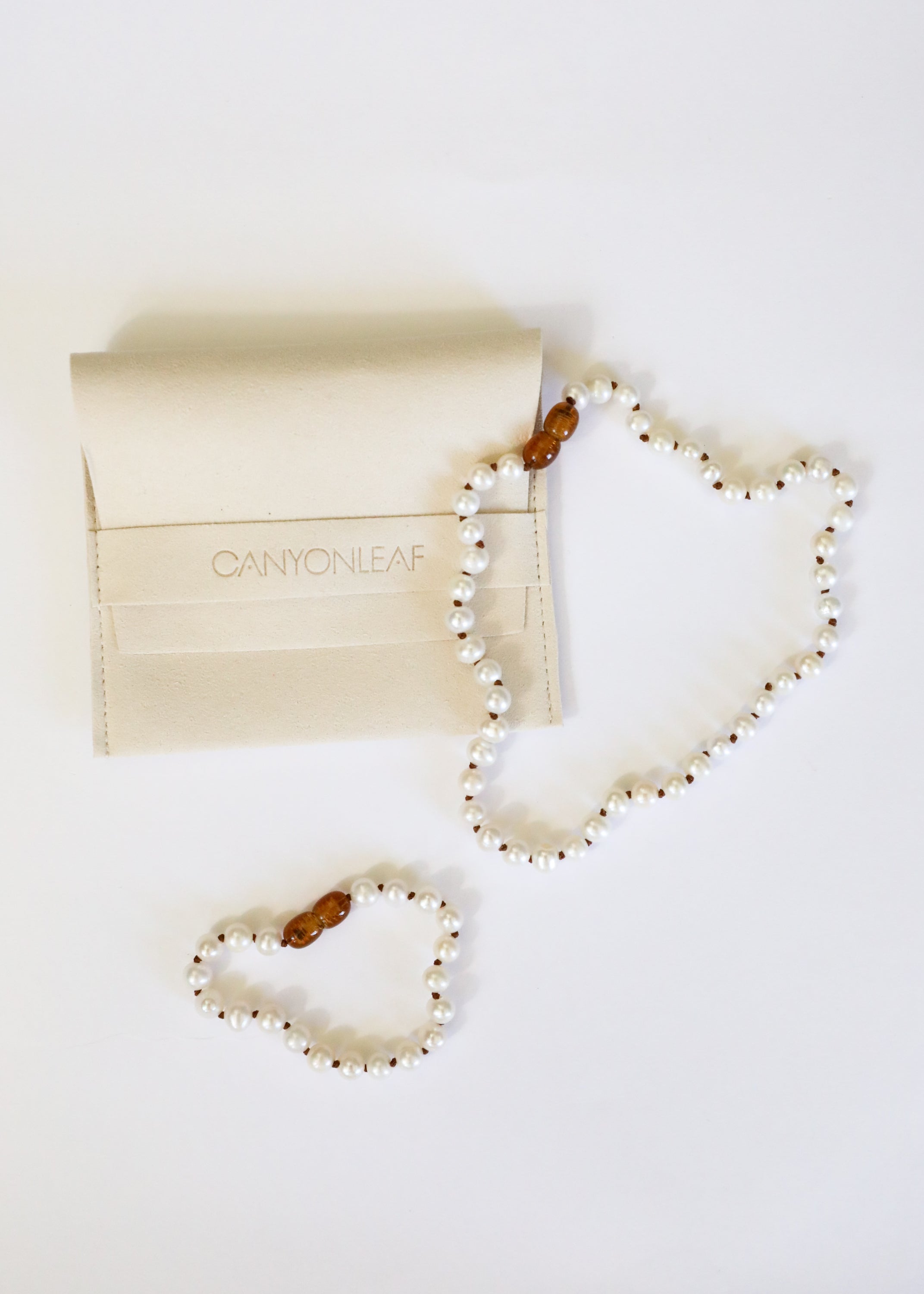 CanyonLeaf Pure Gemstone + Pearl || Anklet or Bracelet — detail close-up