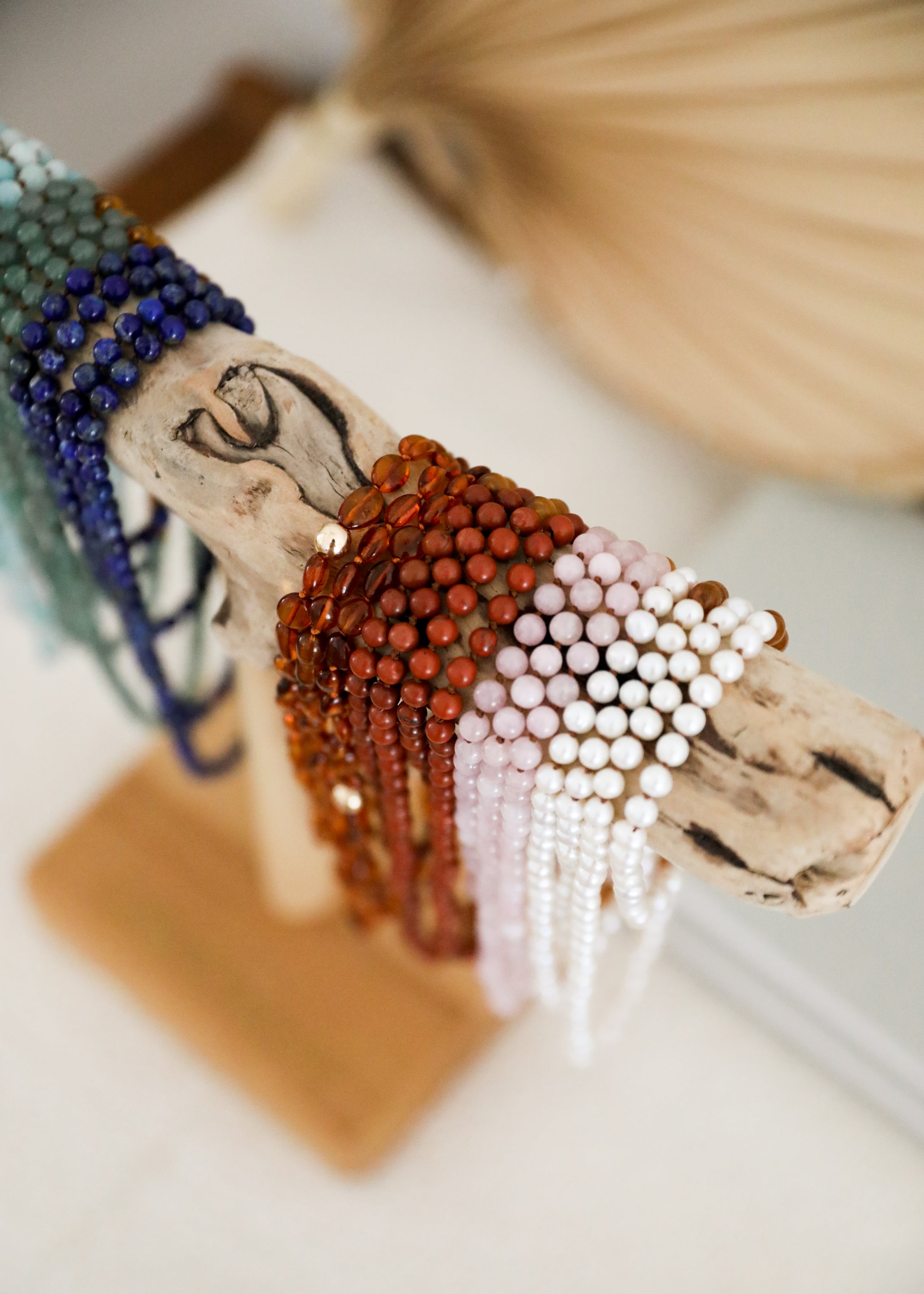 CanyonLeaf Pure Gemstone + Pearl || Anklet or Bracelet — side view