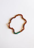 CanyonLeaf Raw Cognac Baltic Amber + Malachite || Necklace — main product shot