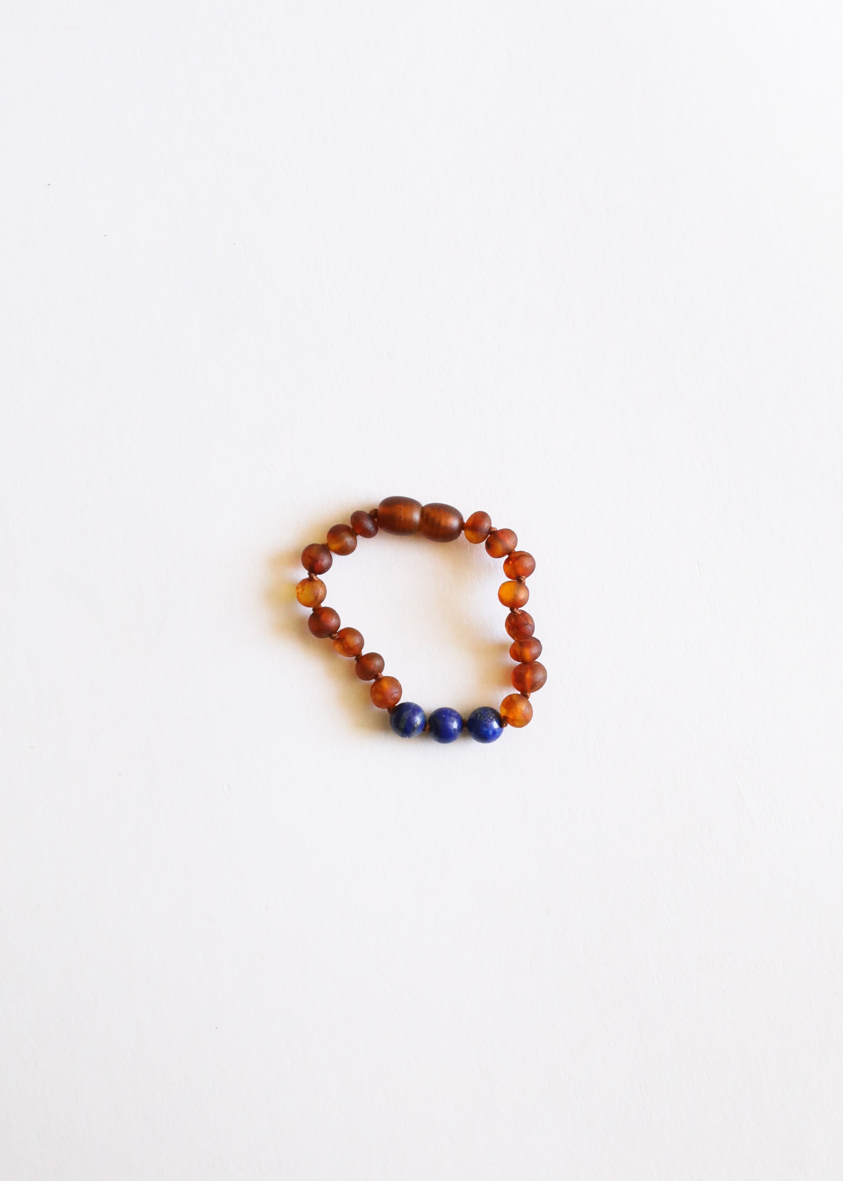 CanyonLeaf Raw Cognac Baltic Amber + Lapis Lazuli || Anklet or Bracelet — main product shot