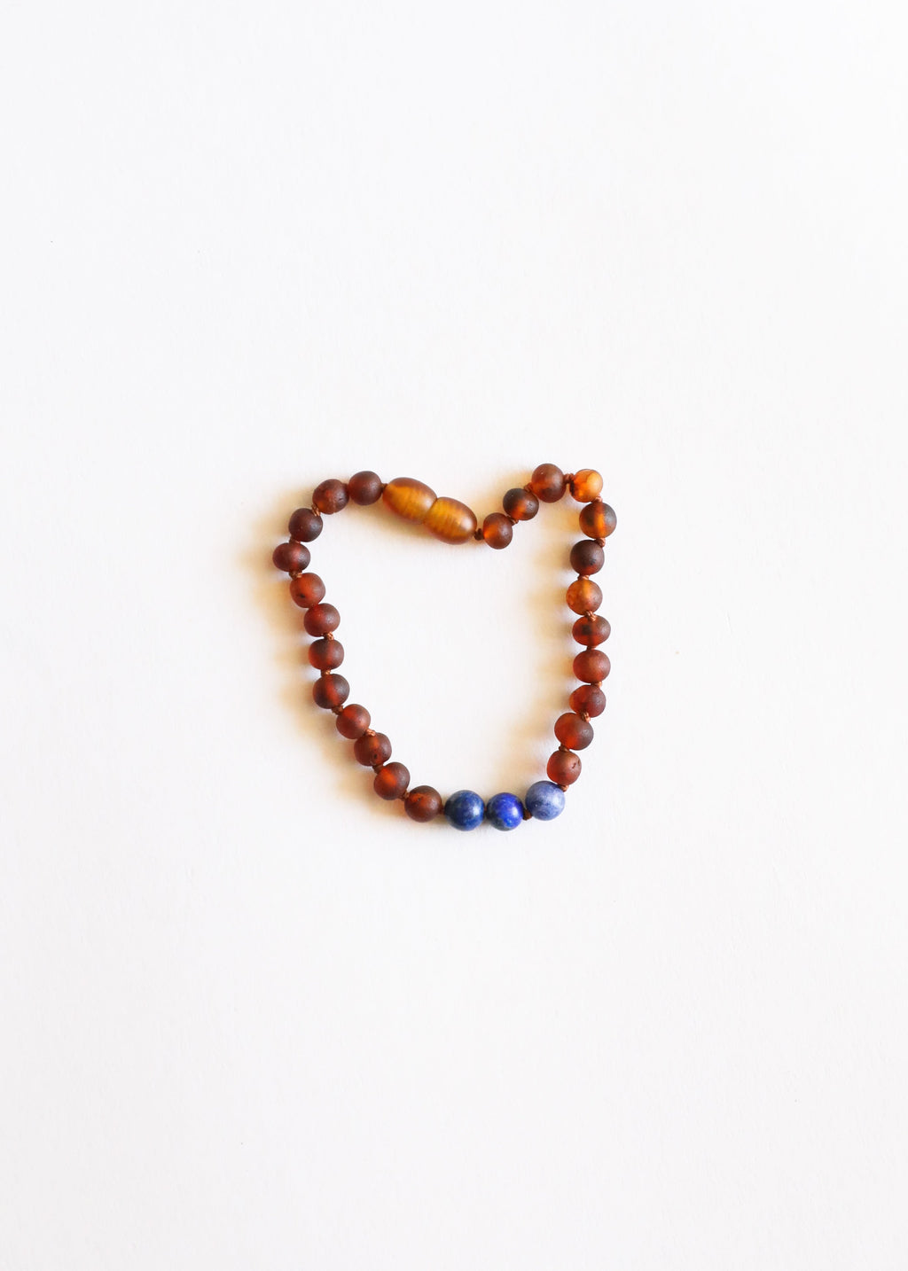 CanyonLeaf Raw Cognac Baltic Amber + Lapis Lazuli || Anklet or Bracelet — Cognac detail