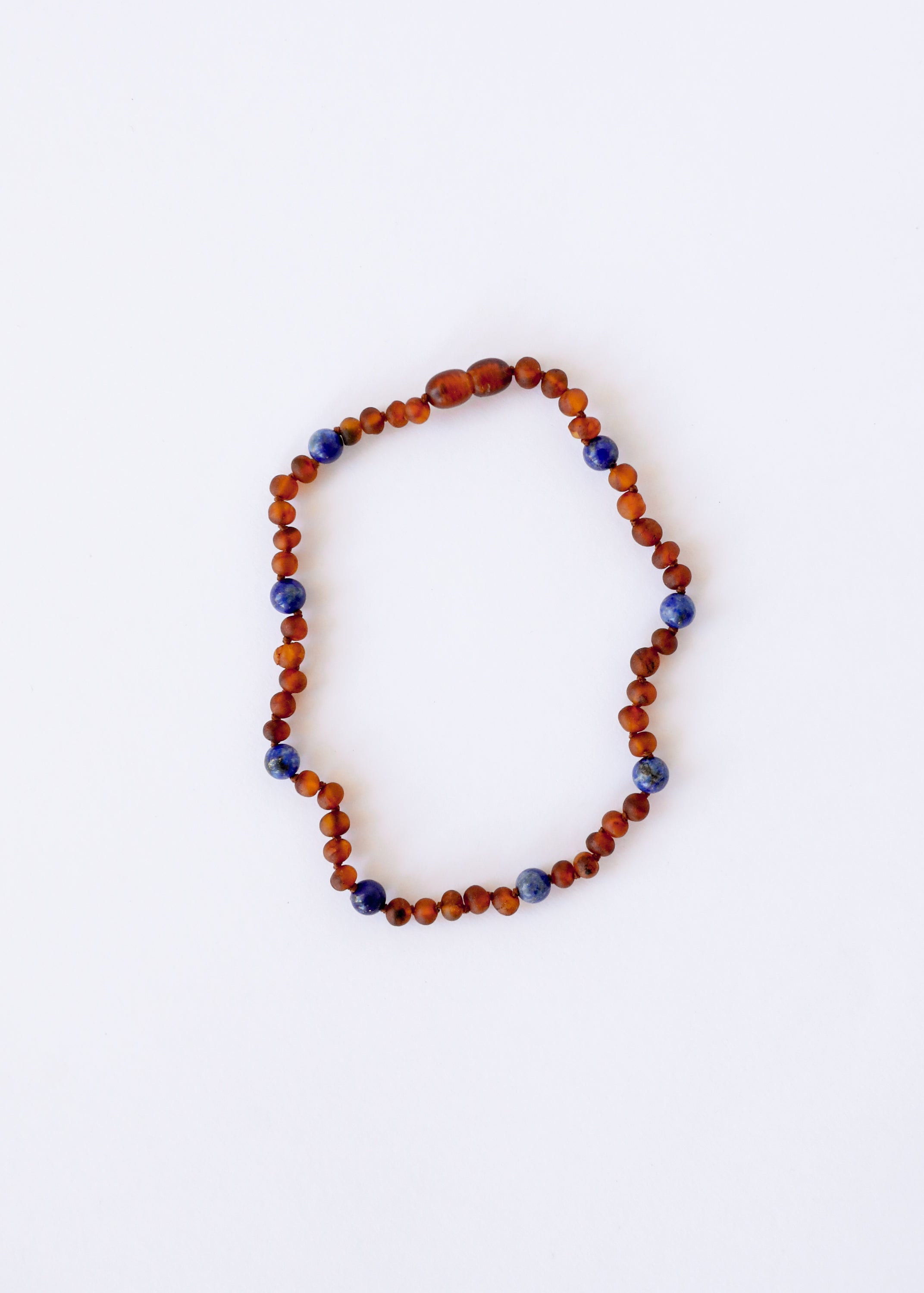 CanyonLeaf Raw Cognac Baltic Amber + Lapis Lazuli || Halo Necklace || — main product shot