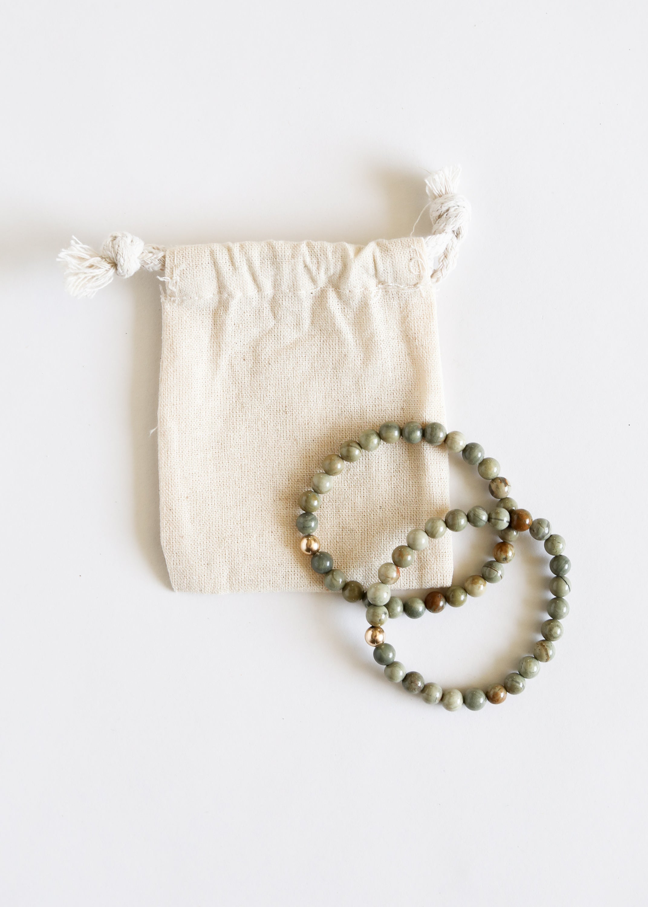 CanyonLeaf Silver Leaf Jasper + 14k Gold Filled || Adult Bracelet — alternative angle