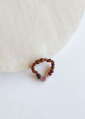 CanyonLeaf Raw Cognac Baltic Amber + Raw Rose Quartz || Anklet or Bracelet — main product shot