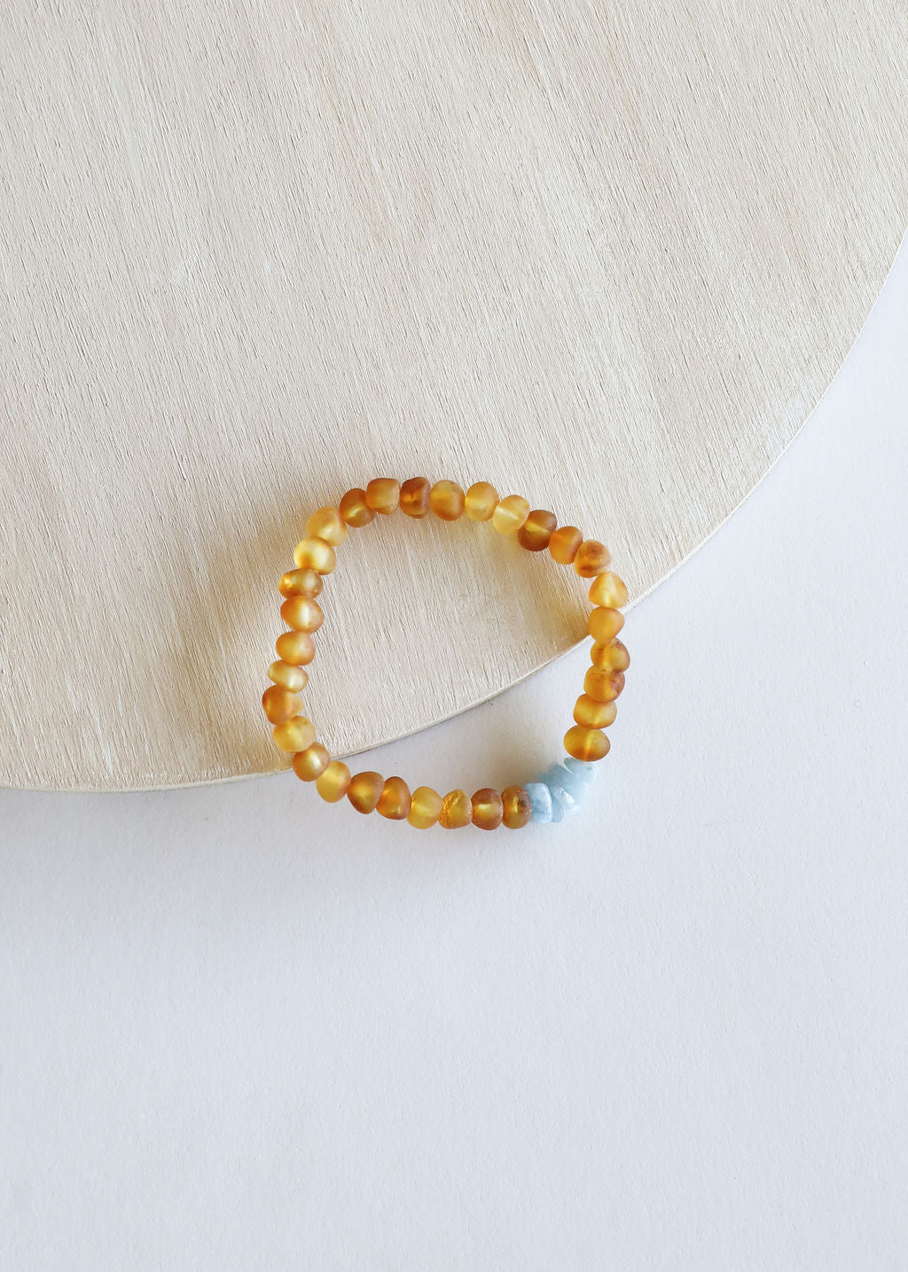 CanyonLeaf Raw Honey Baltic Amber + Aquamarine || Adult Bracelet — main product shot