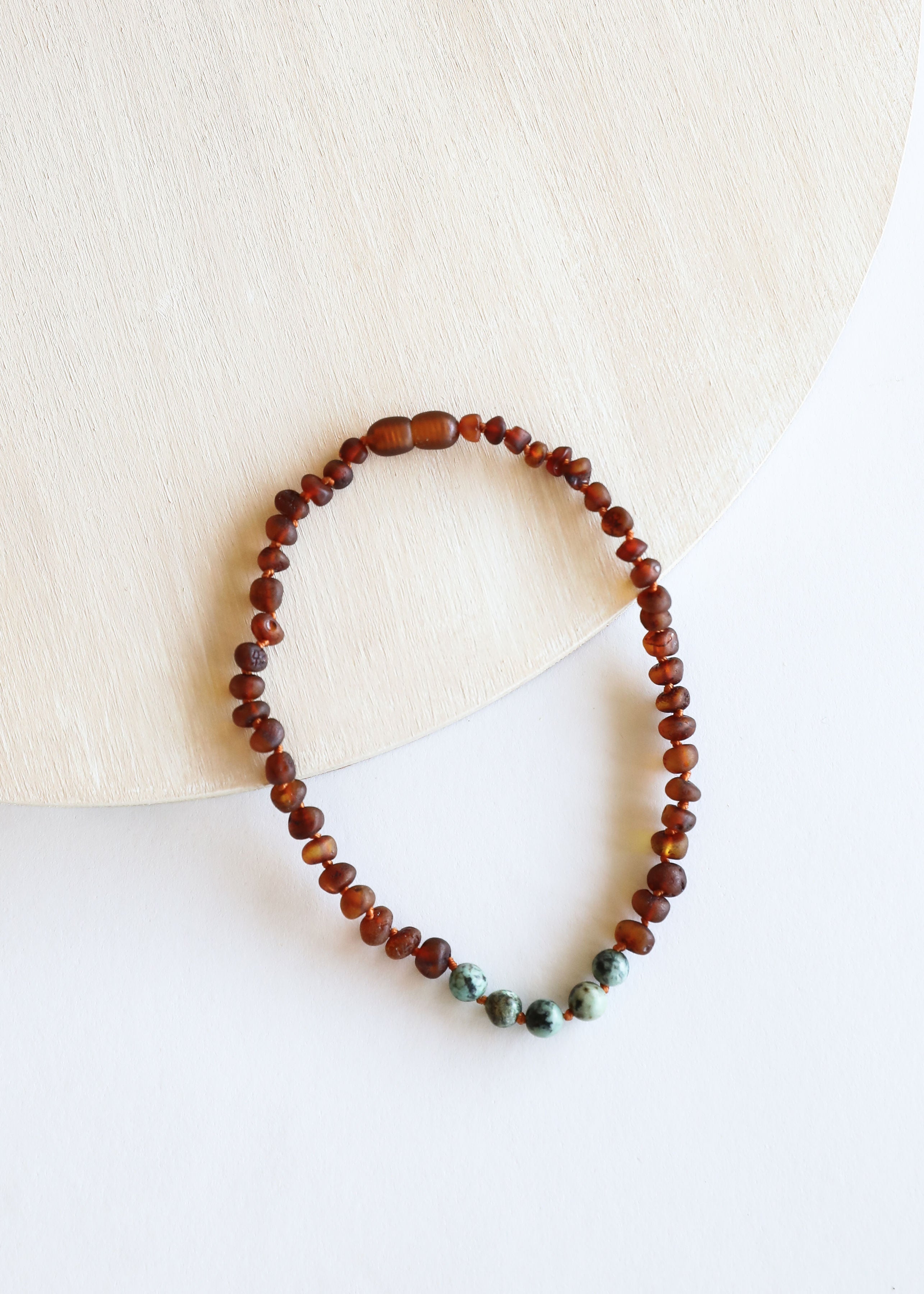 CanyonLeaf Raw Cognac Baltic Amber + Turquoise Jasper || Necklace Set — necklace category context