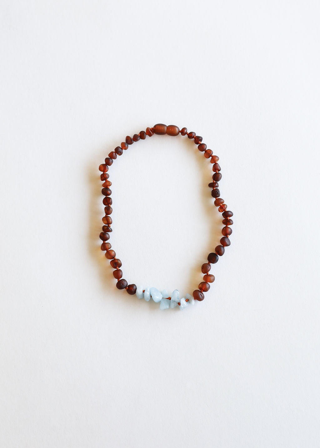CanyonLeaf Raw Cognac Baltic Amber + Aquamarine || Necklace — Cognac detail