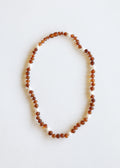 CanyonLeaf Raw Cognac Baltic Amber + Pearl Halo || Necklace — main product shot