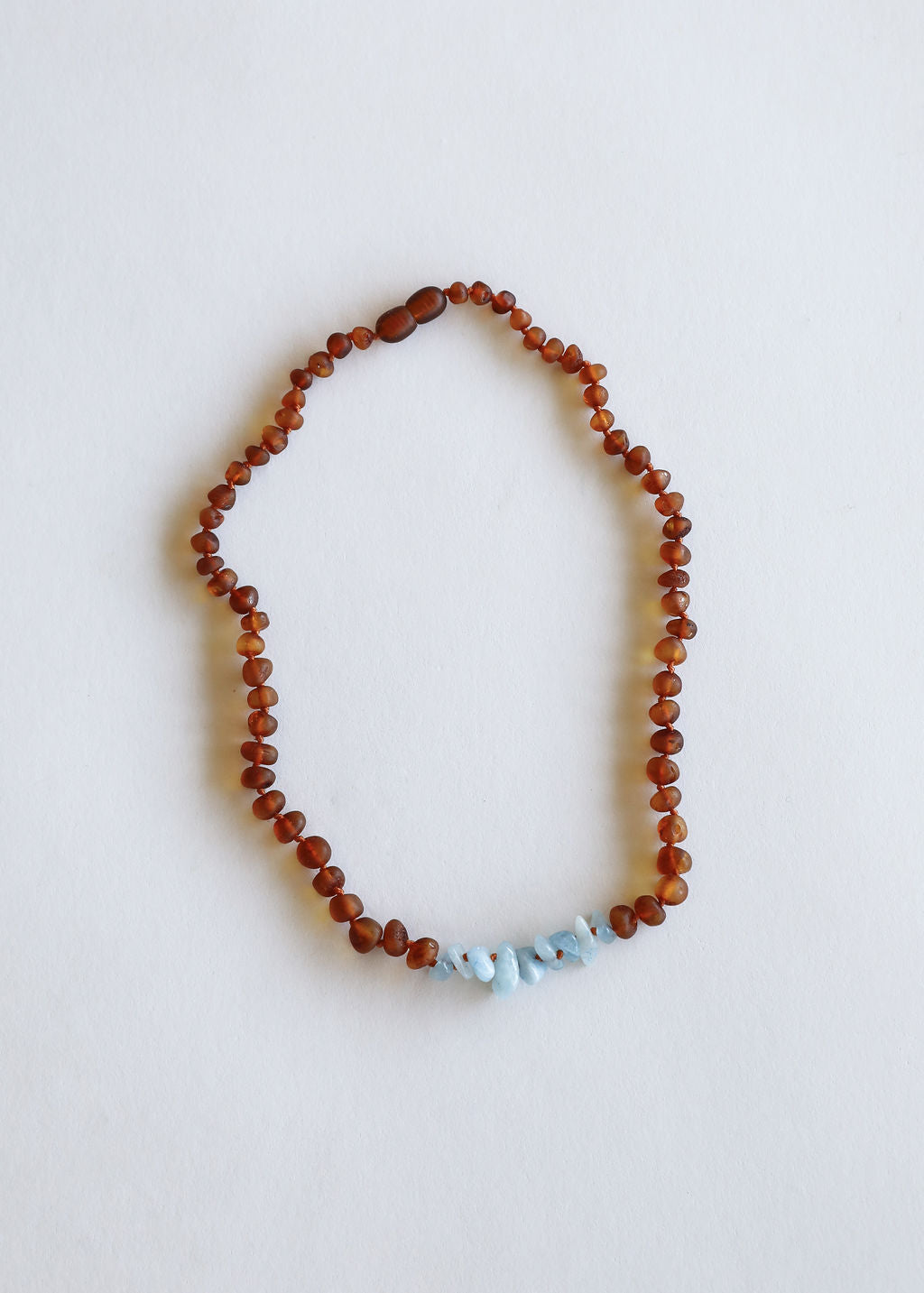 CanyonLeaf Raw Cognac Baltic Amber + Aquamarine || Necklace — detail shot 6