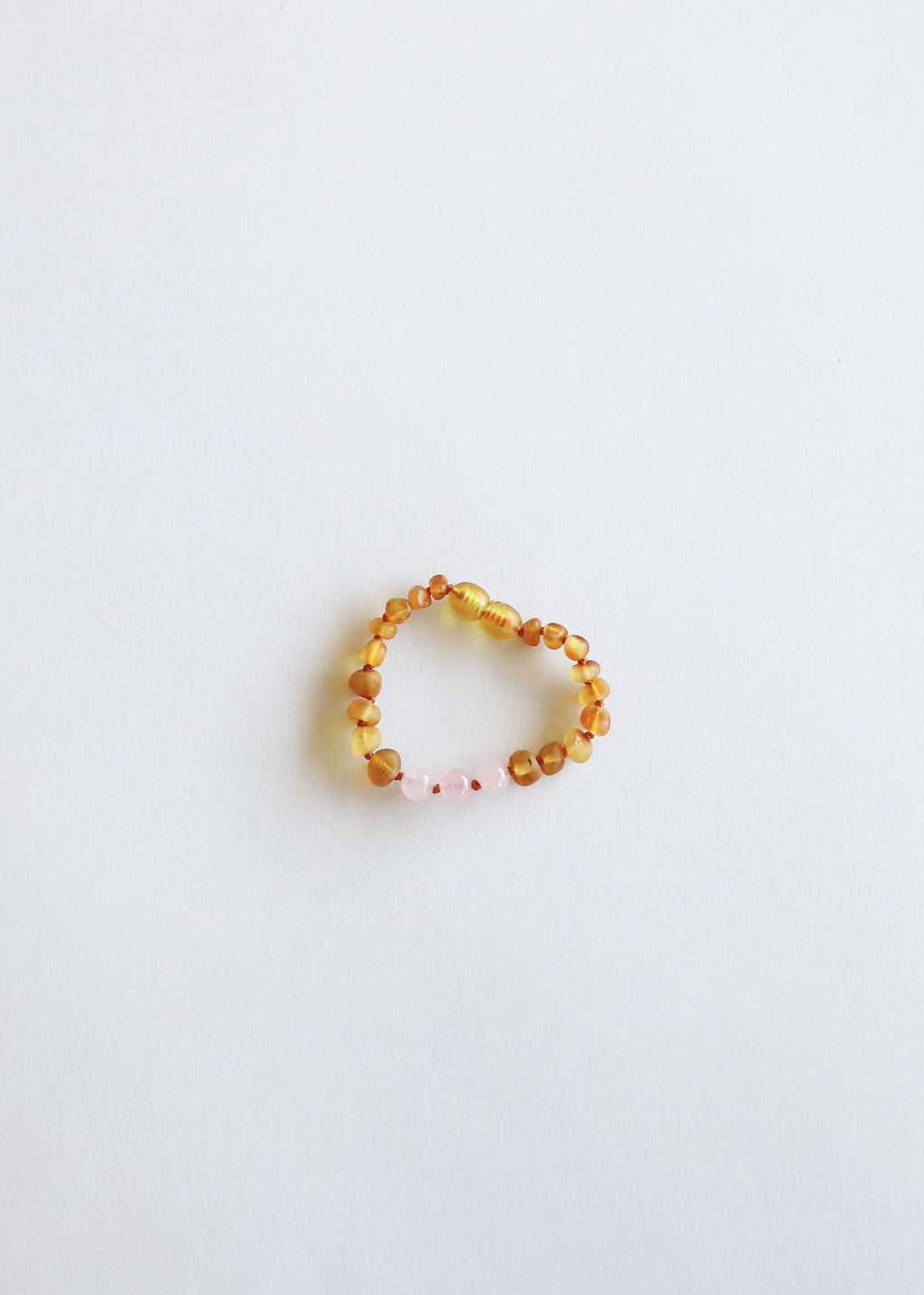 CanyonLeaf Raw Honey Baltic Amber + Rose Quartz || Anklet or Bracelet — bracelet category context
