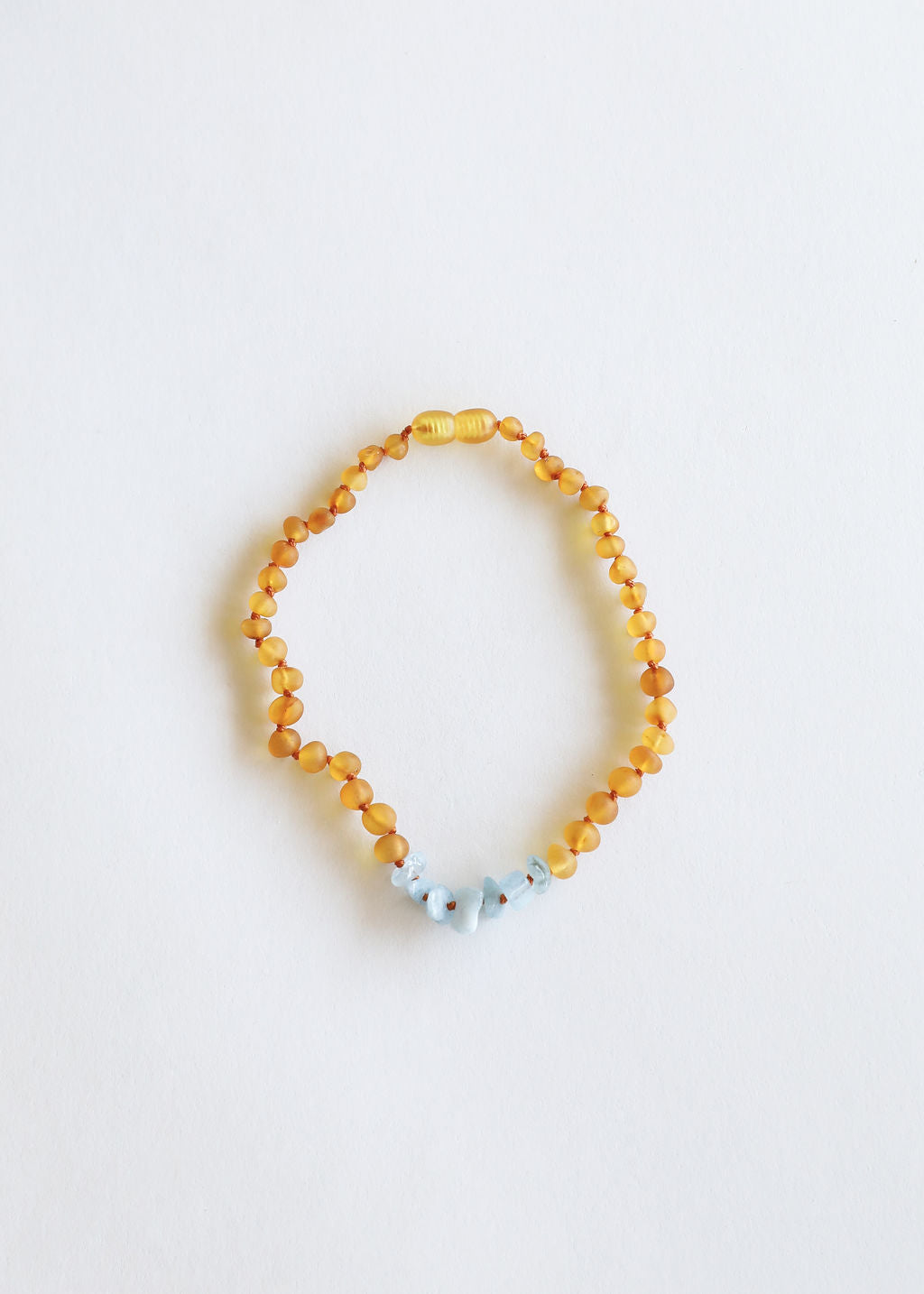 CanyonLeaf Raw Honey Baltic Amber + Aquamarine || Necklace — lifestyle worn / used context