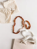 CanyonLeaf Raw Cognac Baltic Amber + Rose Quartz || Kids Set || — main product shot