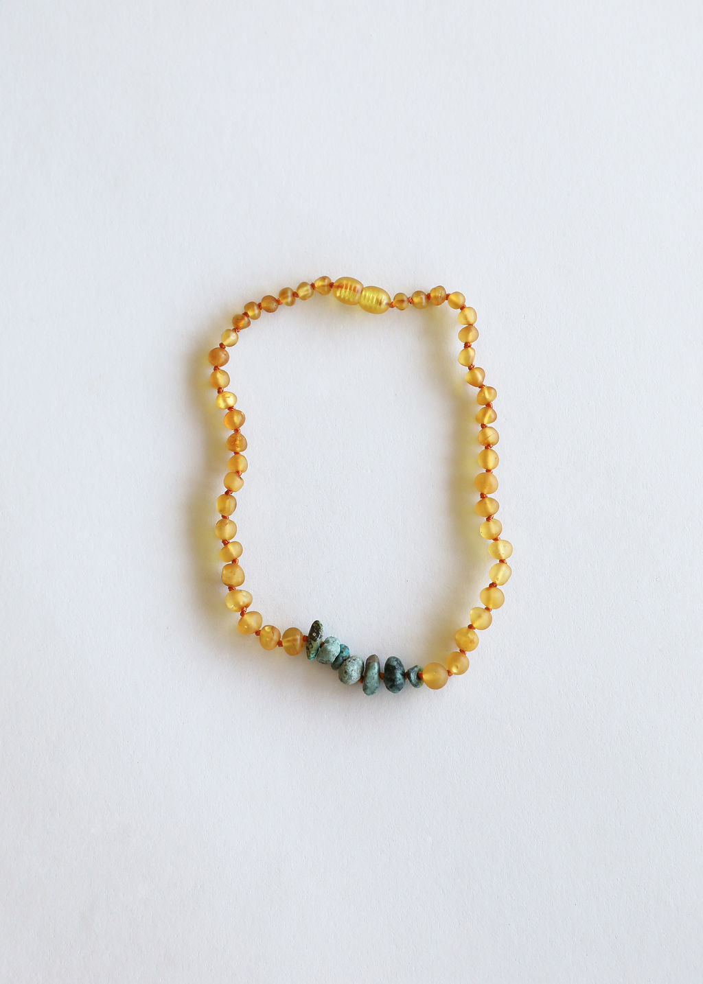 CanyonLeaf Raw Honey Baltic Amber + Raw Turquoise Jasper || Necklace — main product shot