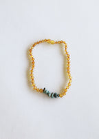 CanyonLeaf Raw Honey Baltic Amber + Raw Turquoise Jasper || Necklace — main product shot