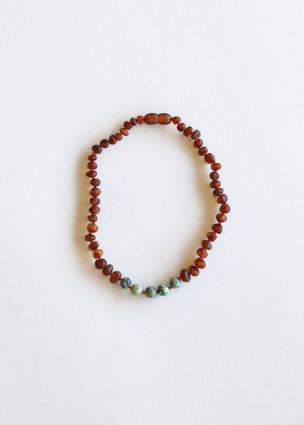 CanyonLeaf Raw Cognac Baltic Amber + Turquoise Jasper || Necklace — necklace category context