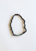 CanyonLeaf Raw Black Baltic Amber + Turquoise Jasper Necklace — Black detail