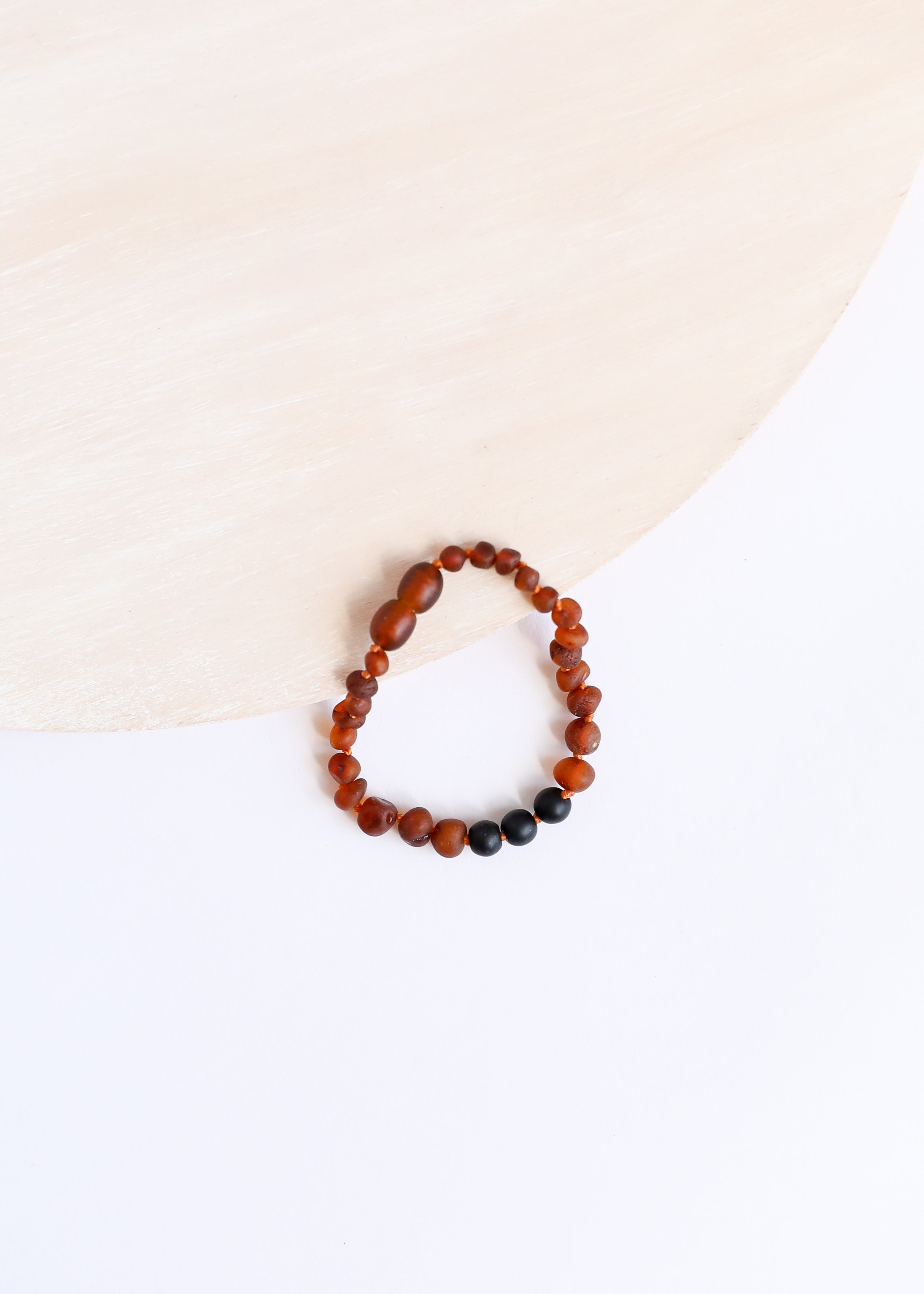 CanyonLeaf Raw Cognac Baltic Amber + Shungite || Anklet or Bracelet — main product shot
