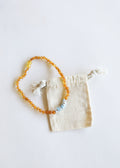 CanyonLeaf Raw Honey Baltic Amber + Aquamarine || Necklace — detail shot 6