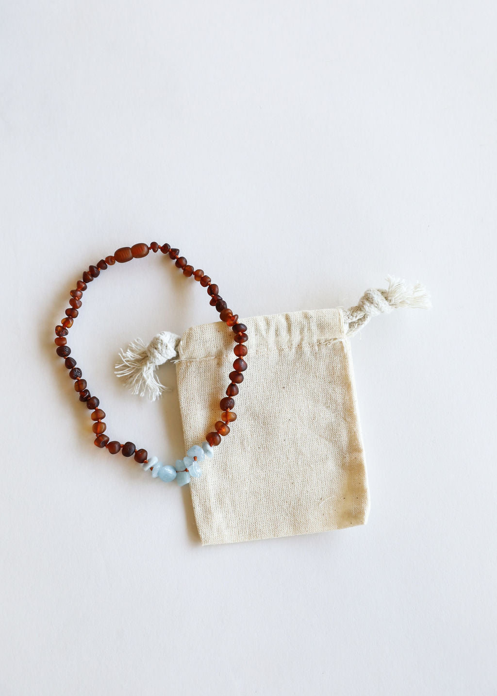 CanyonLeaf Raw Cognac Baltic Amber + Aquamarine || Necklace — necklace category context