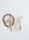 CanyonLeaf Raw Cognac Baltic Amber + Aquamarine || Necklace — necklace category context