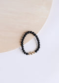 CanyonLeaf Pure Shungite + 14K Gold Filled Trio || Adult Stretch Bracelet — main product shot