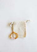 CanyonLeaf Raw Honey Baltic Amber + Rose Quartz || Anklet or Bracelet — construction detail