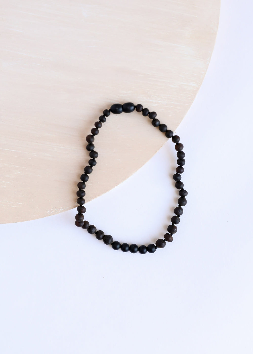 CanyonLeaf Raw Black Baltic Amber + Shungite Necklace — detail close-up