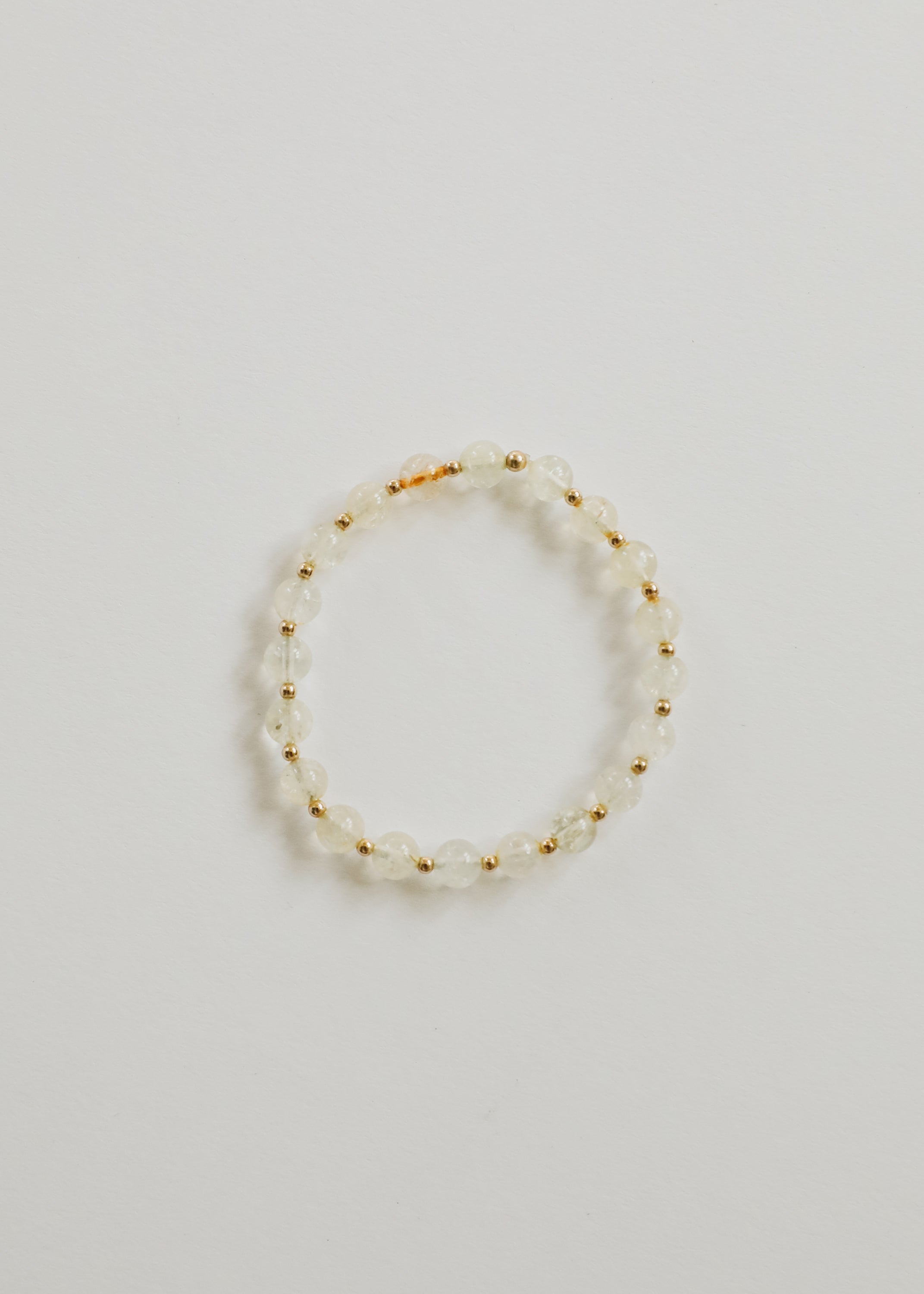 CanyonLeaf Citrine Gemstone + 14K Gold Filled Beaded Stretch Bracelet — size reference