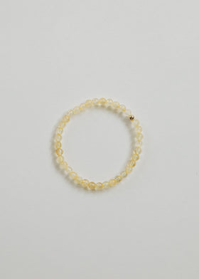 Dainty Citrine Gemstone + 14K Gold Filled || Beaded Stretch Bracelet
