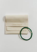CanyonLeaf Dainty Green Jade + 14K Gold Filled || Beaded Stretch Bracelet — Green detail