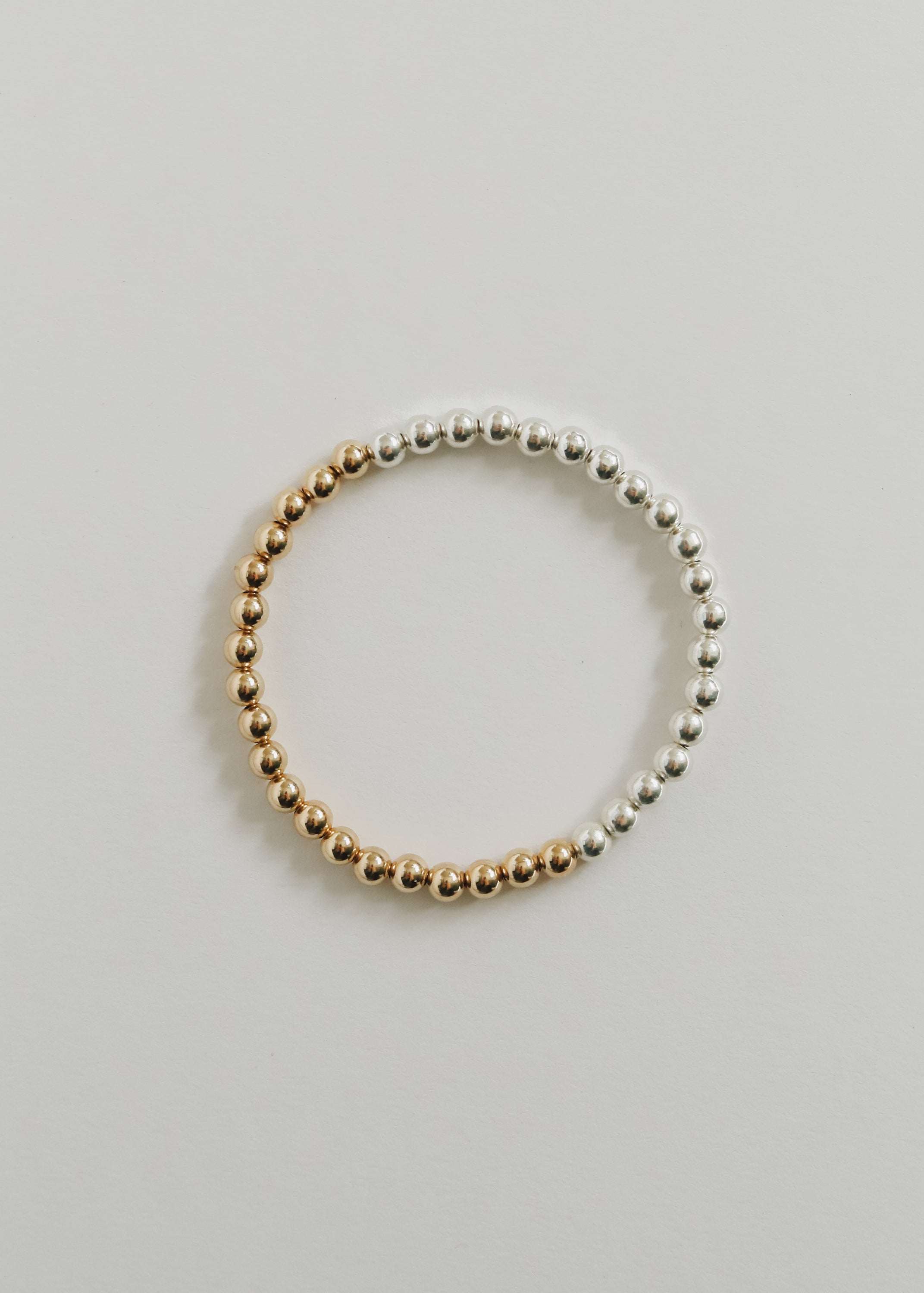 CanyonLeaf Sterling Silver + 14k Gold Filled Moon || Beaded  Bracelet — main product shot