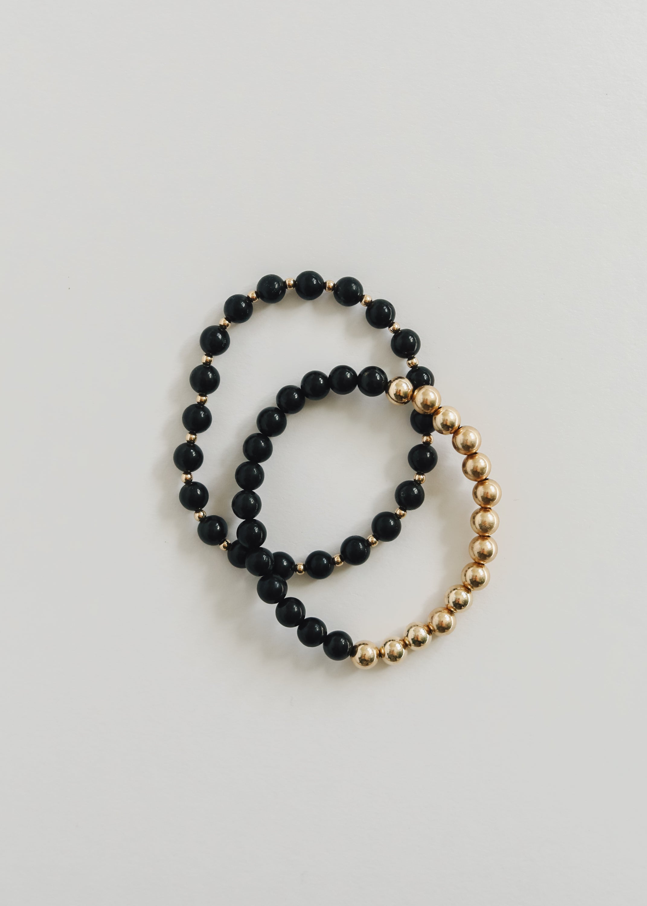 CanyonLeaf Shungite : 14k Gold Filled Sun + Moon || Stretch Bracelets — Gold detail