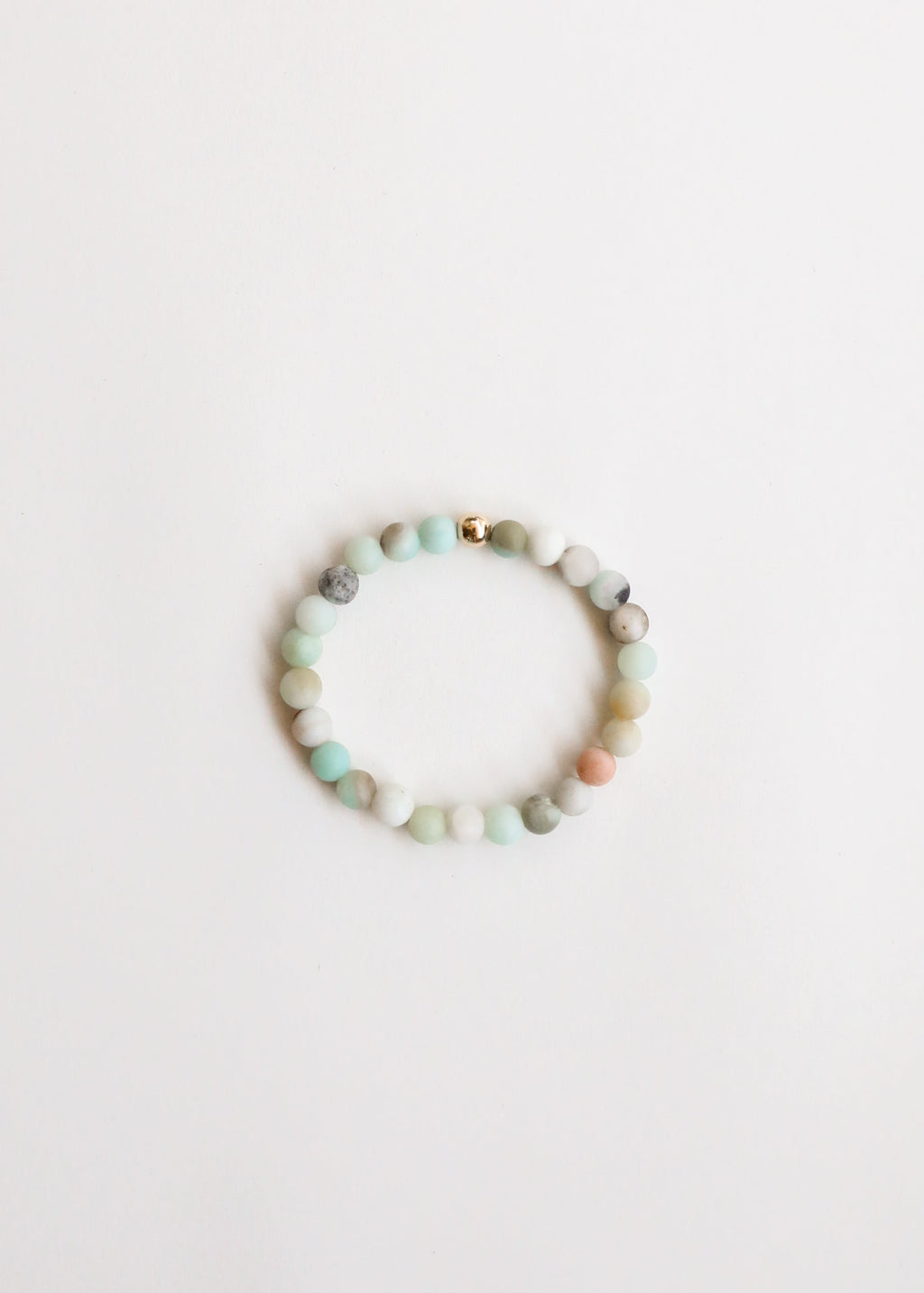 CanyonLeaf Raw Amazonite + 14k Gold Filled || Beaded Bracelet — main product shot