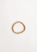 CanyonLeaf Cypress Wood + 14K Gold Filled || Beaded Stretch Bracelet — detail close-up