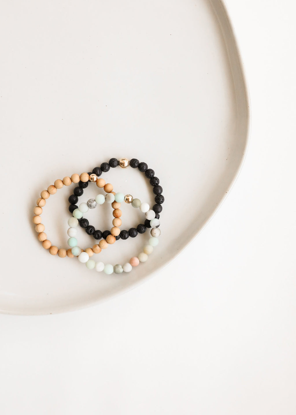CanyonLeaf Raw Amazonite + 14k Gold Filled || Beaded Bracelet — lifestyle context