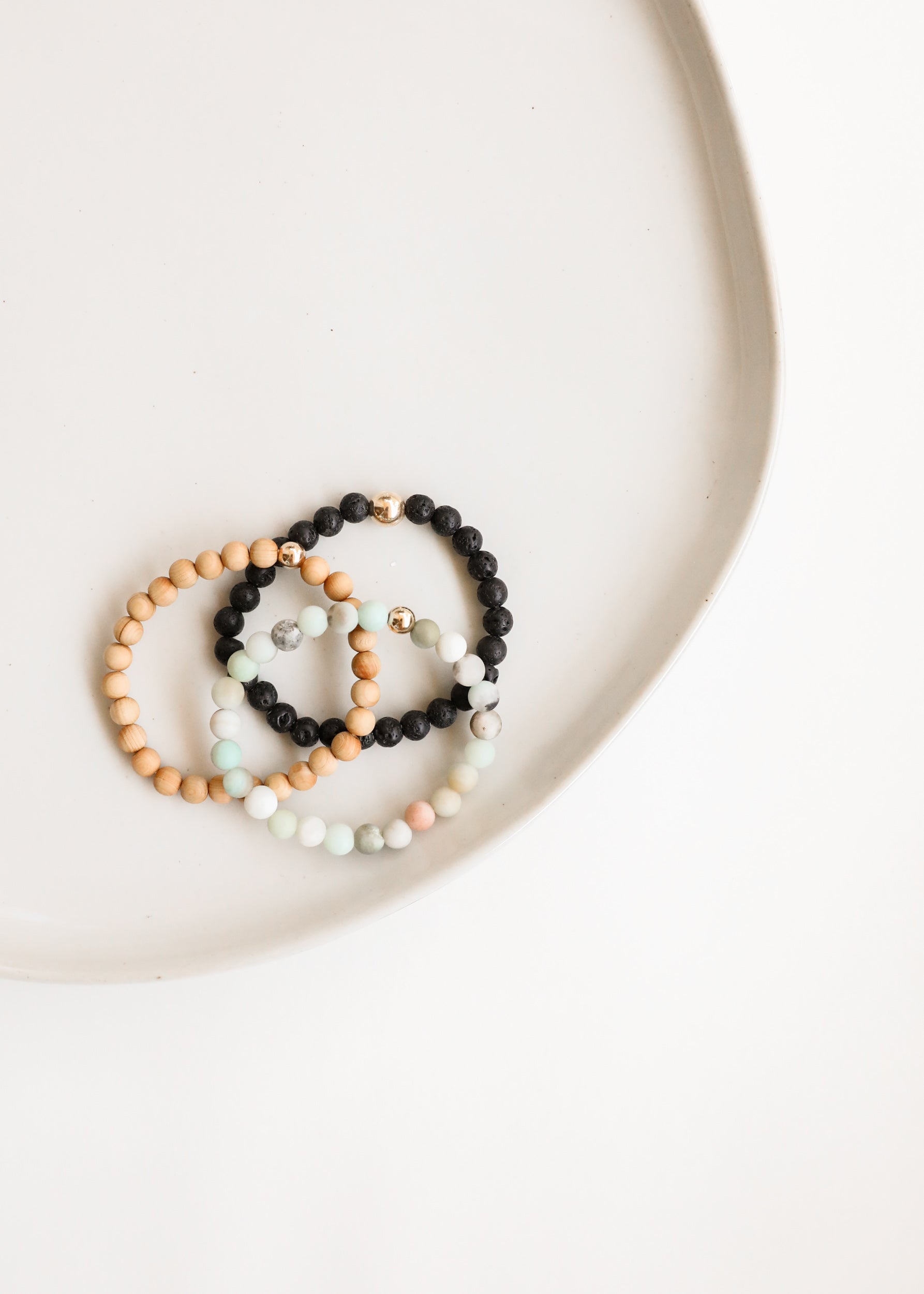 CanyonLeaf Raw Amazonite + 14k Gold Filled || Beaded Bracelet — lifestyle context