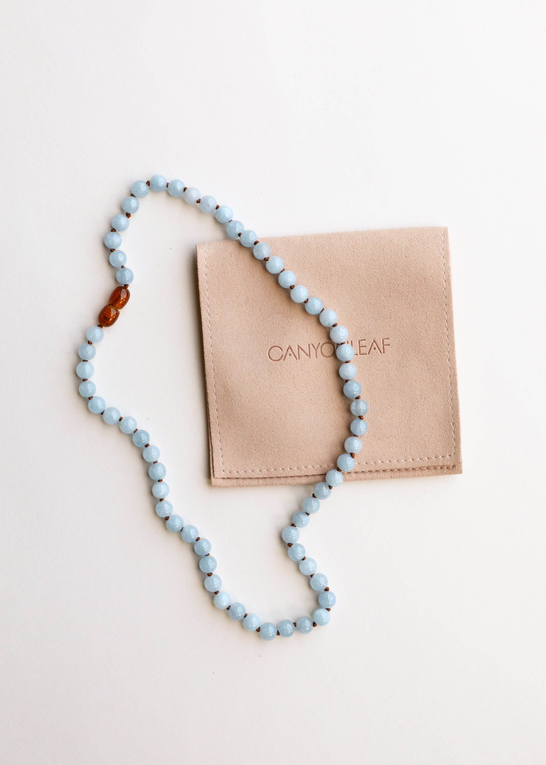 CanyonLeaf Pure Gemstone + Aquamarine || Necklace — detail close-up