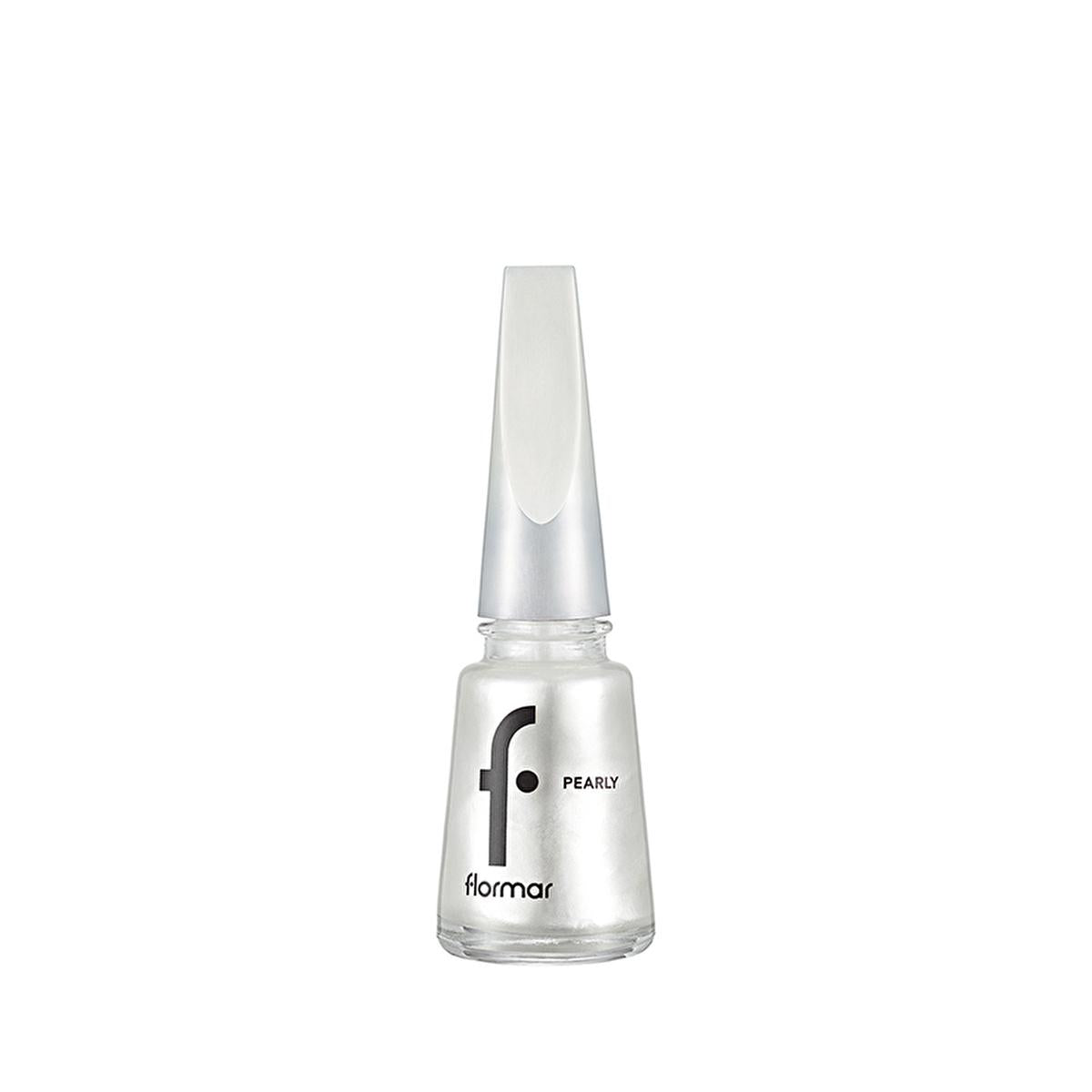 Flormar Pearly Luxury White Nail Polish: Intense Pigment, Shimmer Finish, Long Lasting - Dazzling White Nail Color