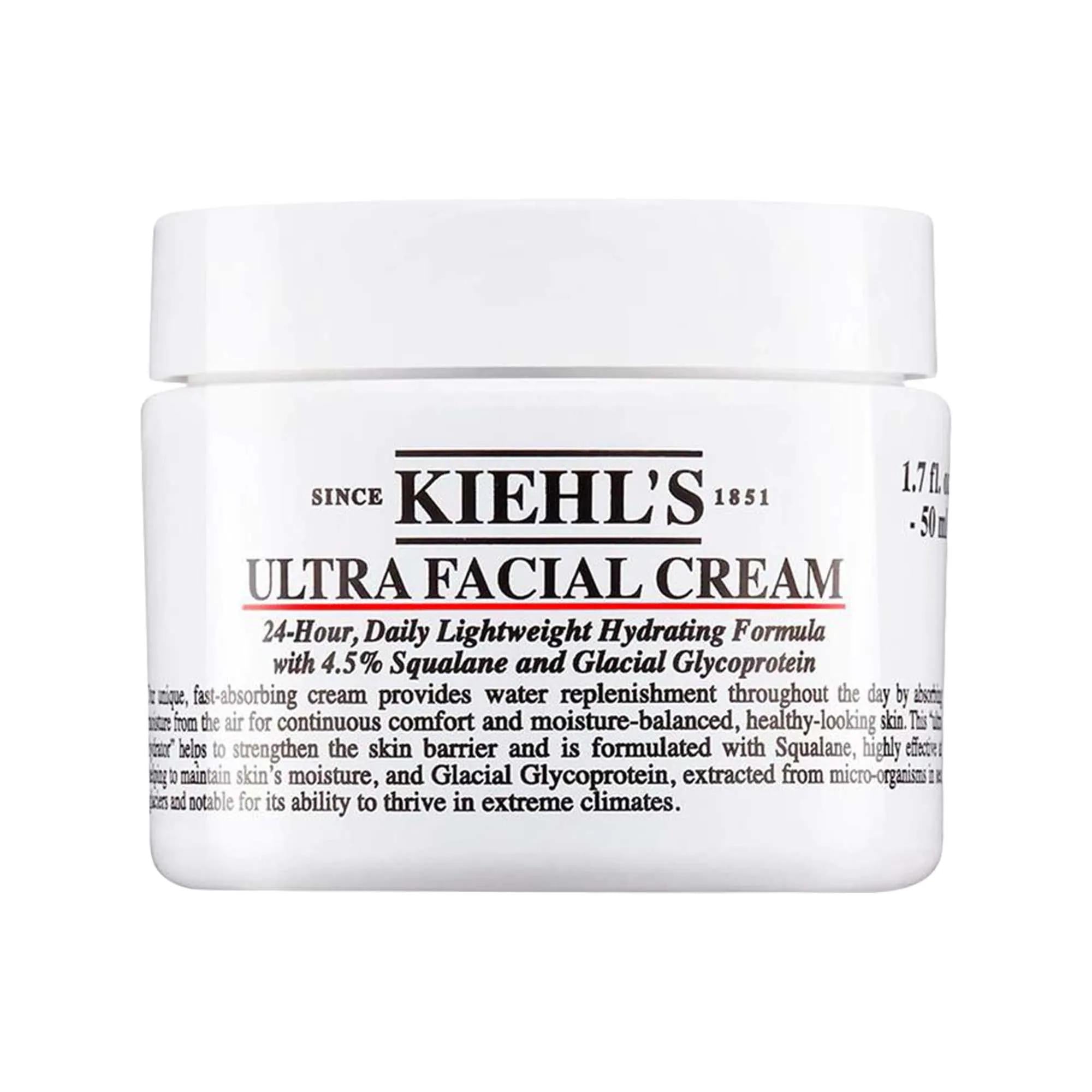 Kiehl's Ultra Facial Refillable Moisturizing Cream - Long-Lasting Hydration, Non-Greasy, Paraben-Free