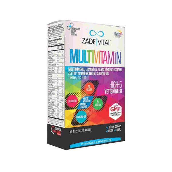 Zade Vital Multivitamin Supplement - Vegan, Halal, Kosher Certified with Ginseng & Olive Leaf Extract