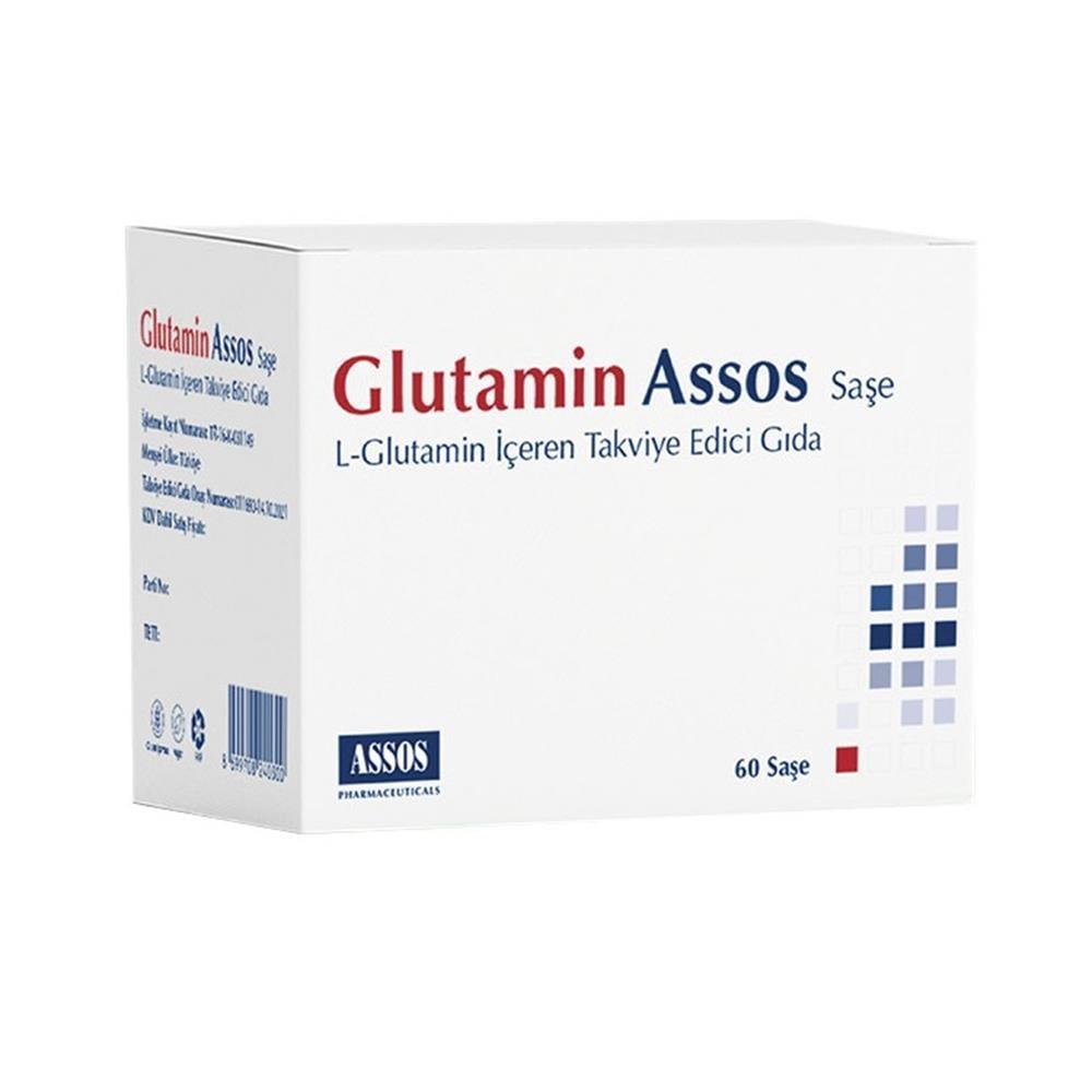 Glutamin Assos - L-Glutamine Supplement Powder for Muscle Recovery - 60 Sachets