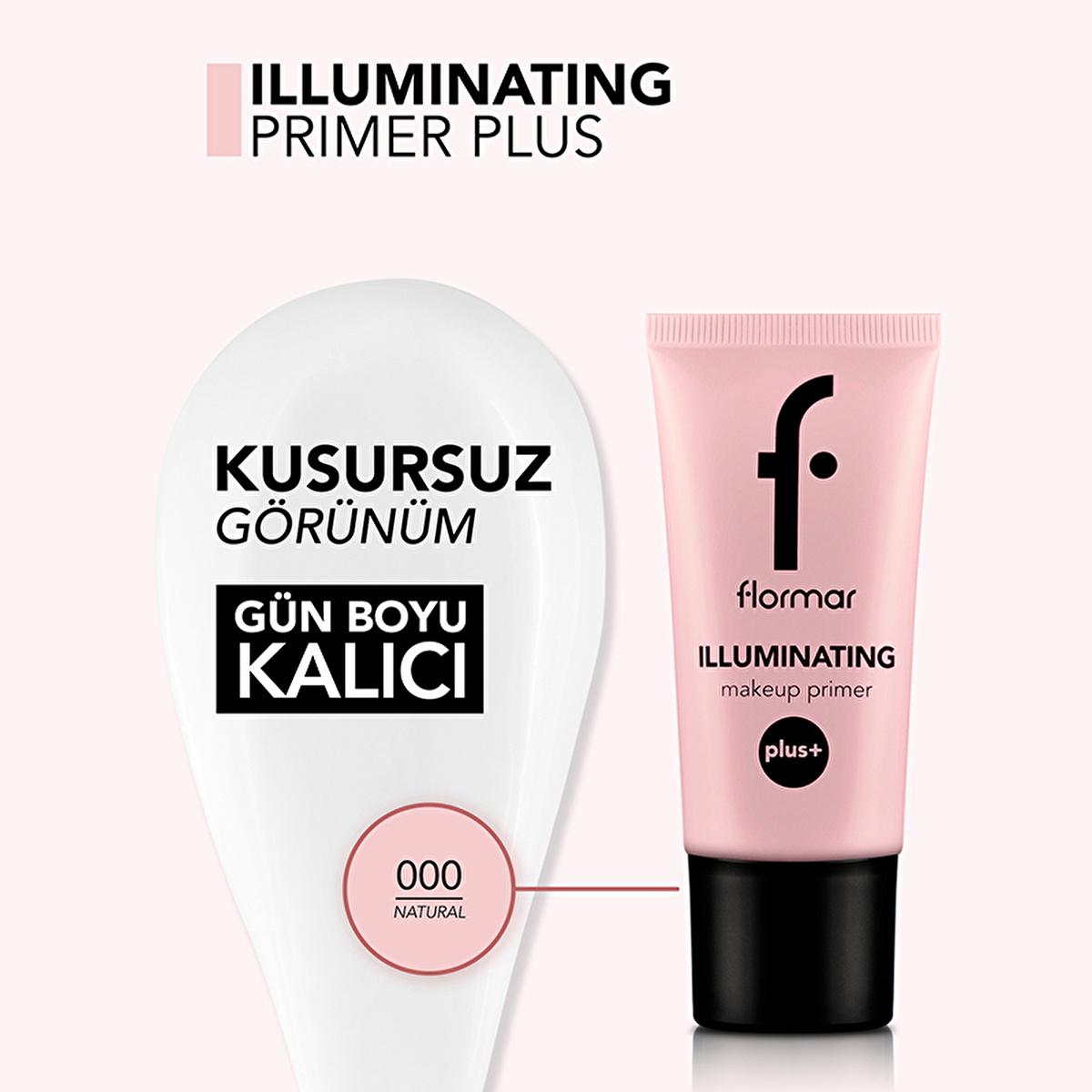 Flormar Illuminating Primer Plus - Hydrating Makeup Primer for Radiant Finish, Green Tea & Acai Extracts