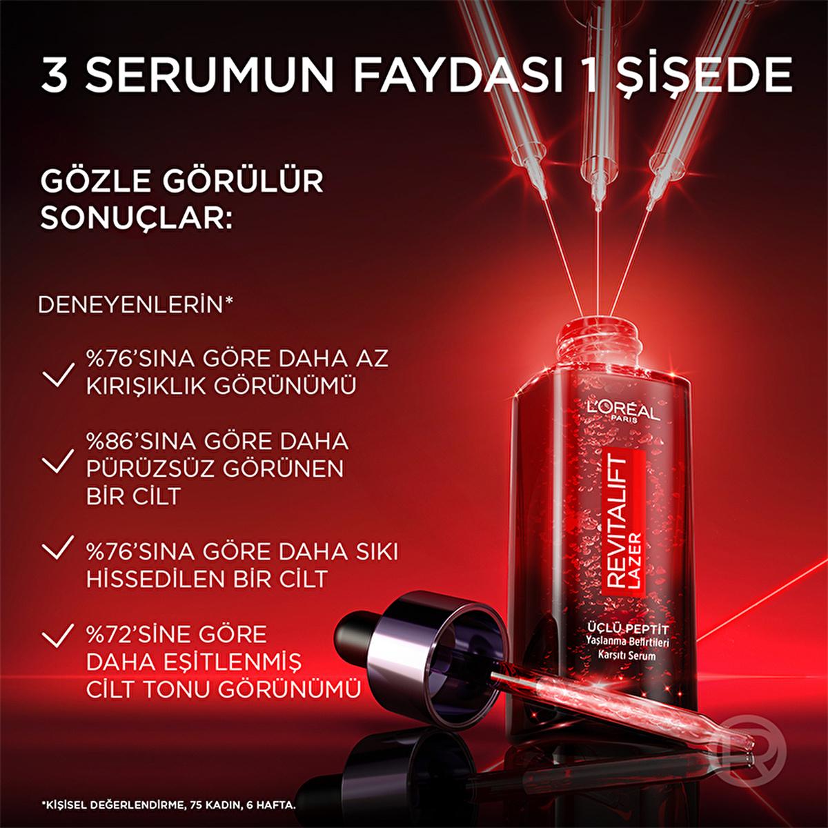 L'Oreal Paris Revitalift Triple Power Anti-Aging Serum: Peptide Complex, Hyaluronic Acid & Vitamin C for Wrinkle Reduction, Skin Firming & Radiant Tone