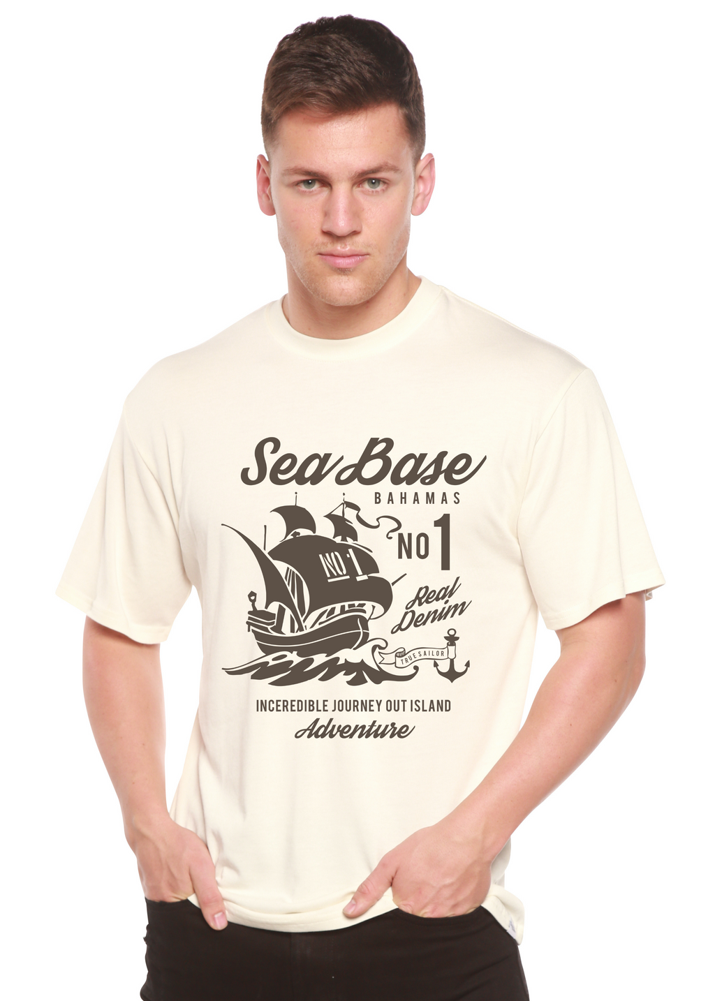 Spun Bamboo Sea Base Spun Bamboo® Men's Bamboo Viscose/Organic Cotton Short Sleeve Graphic T-Shirt — main product shot