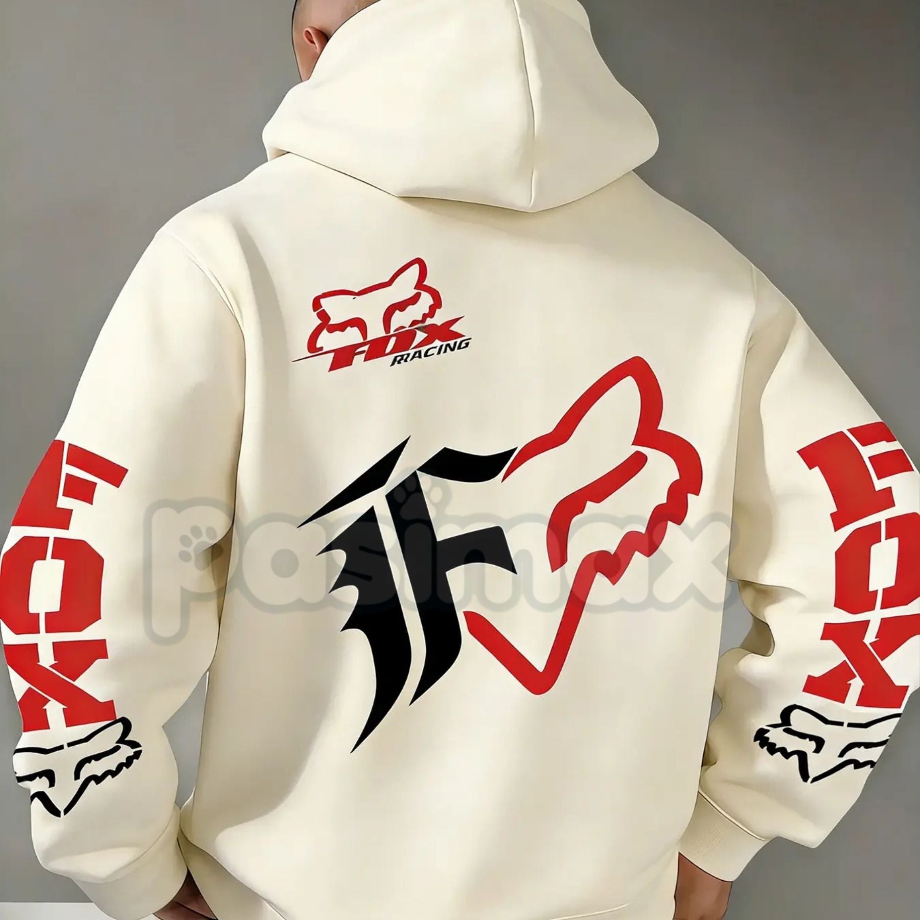 Pasimax Fox Racing Inspired Vintage Graphic Hoodie – Retro Motocross Lifestyle Pullover, MTB Streetwear, Unisex Action Sports