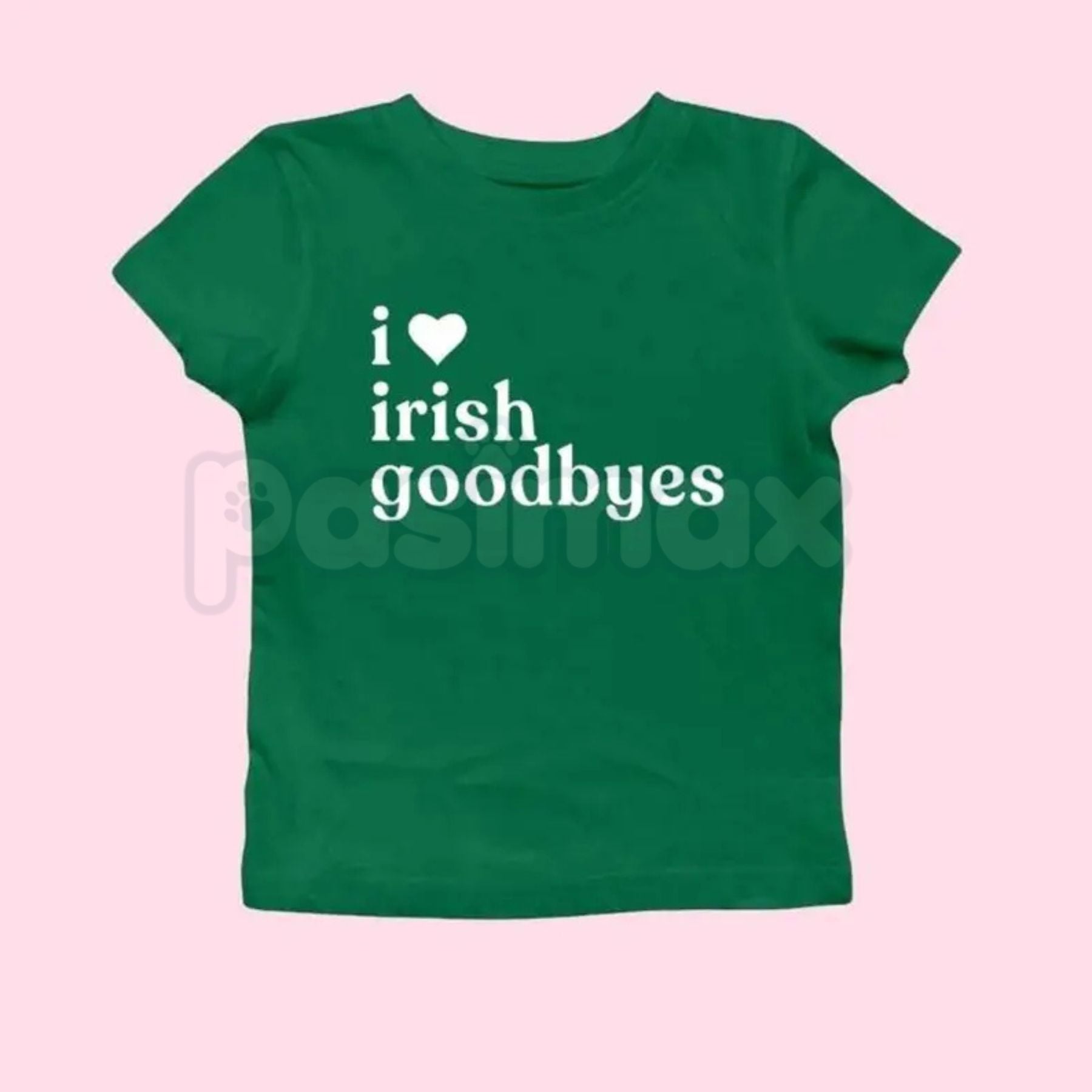 Pasimax St. Patrick's Day Baby Tee Collection - Funny "Irish Goodbye" & BORG Drinking Shirt, Premium 100% Cotton Cropped Y2K 