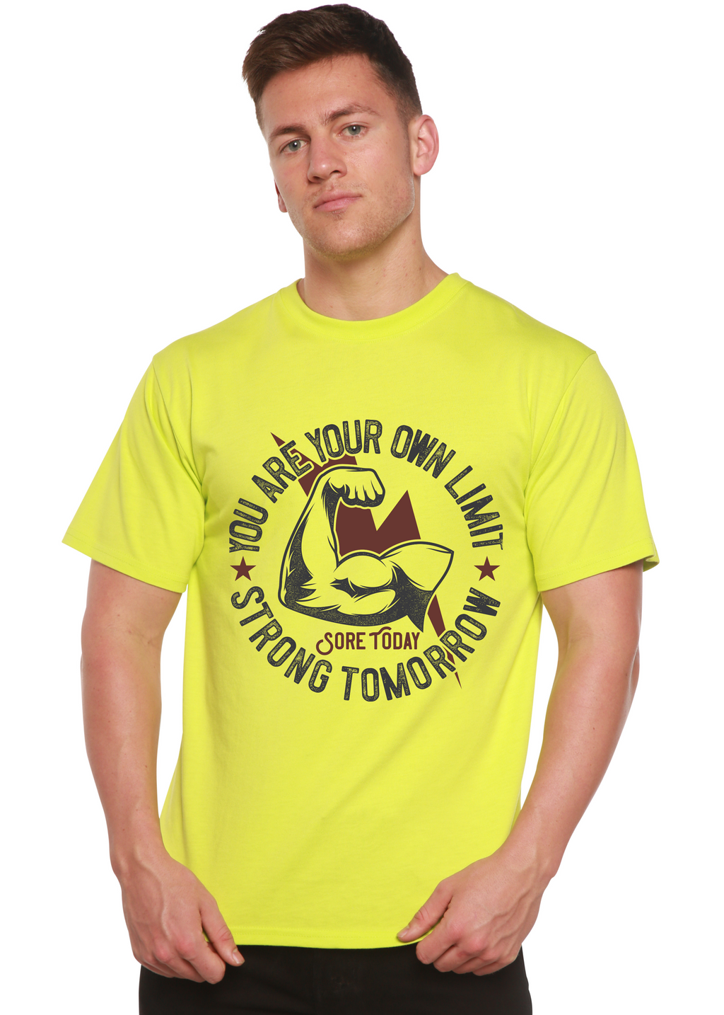 Spun Bamboo Strong Tomorrow Men's Bamboo Viscose/Organic Cotton Short Sleeve Graphic T-Shirt — alternative angle